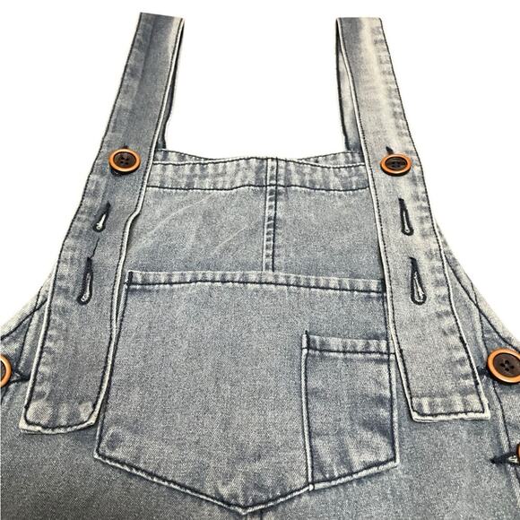 Easel Women's Jumpsuit Overalls Distressed Denim NWT - Picture 6 of 16